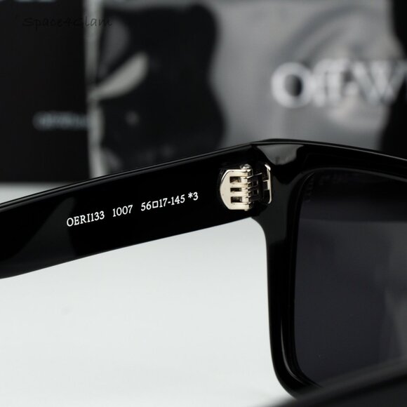 Off-White Men Sunglasses Black Grey Square OERI133 SPRINGFIELD 100 NEW AUTHENTIC - Picture 6 of 12